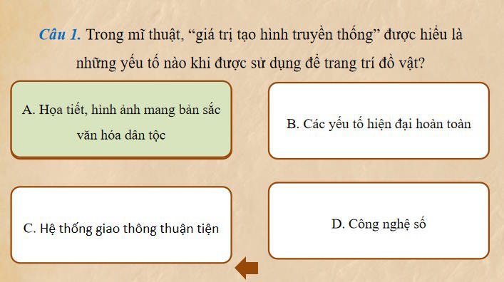 Trò chơi khởi động Mĩ thuật 7 Bài 16