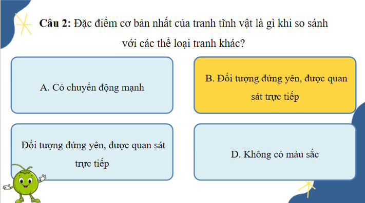Trò chơi khởi động Mĩ thuật 7 Bài 8