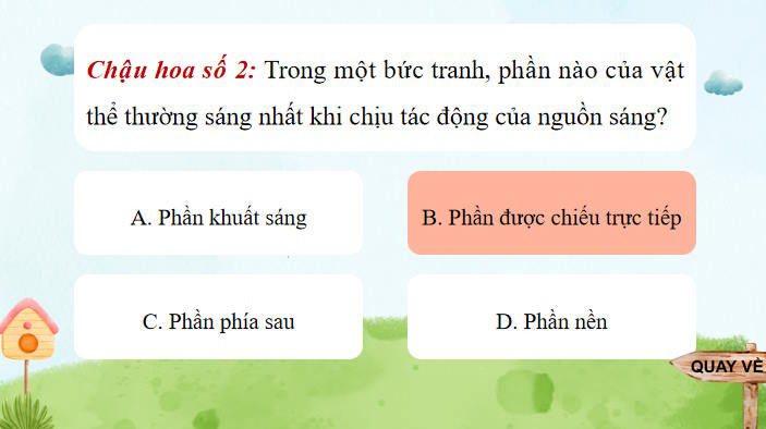 Trò chơi khởi động Mĩ thuật 7 Bài 9