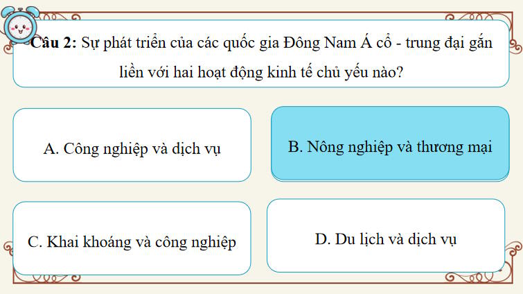Trò chơi khởi động Lịch sử 10 Bài 10