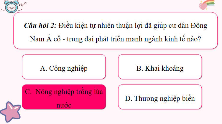 Trò chơi khởi động Lịch sử 10 Bài 9