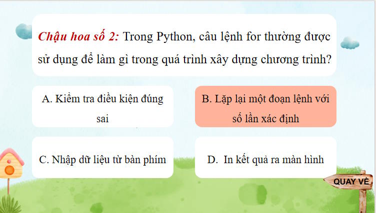Trò chơi khởi động Tin học 10 Bài 20