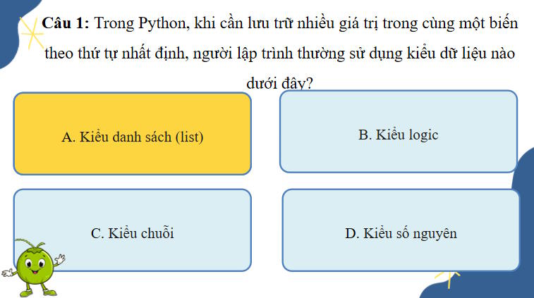Trò chơi khởi động Tin học 10 Bài 22