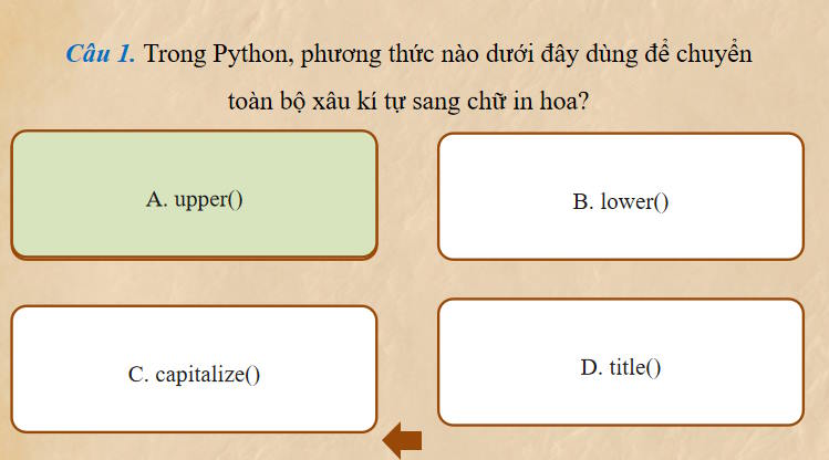 Trò chơi khởi động Tin học 10 Bài 25