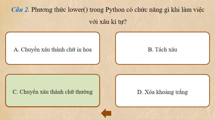 Trò chơi khởi động Tin học 10 Bài 25