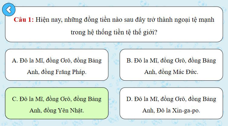 Game khởi động Địa lí 10 Bài 37