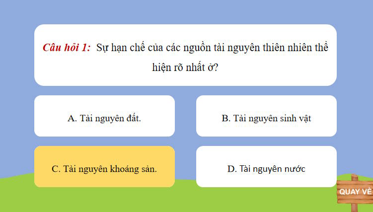 Game khởi động Địa lí 10 Bài 39