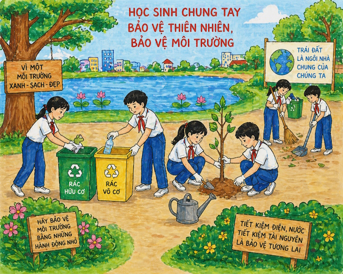 Em sẽ làm gì để bảo vệ tài nguyên thiên nhiên?