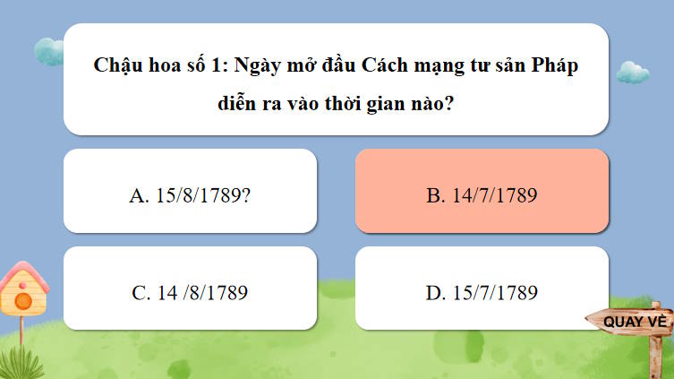 Trò chơi khởi động Lịch sử 11 Bài 1
