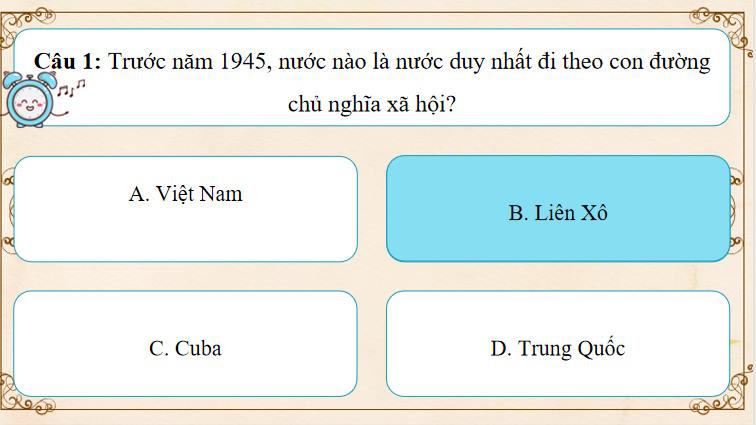 Trò chơi khởi động Lịch sử 11 Bài 4