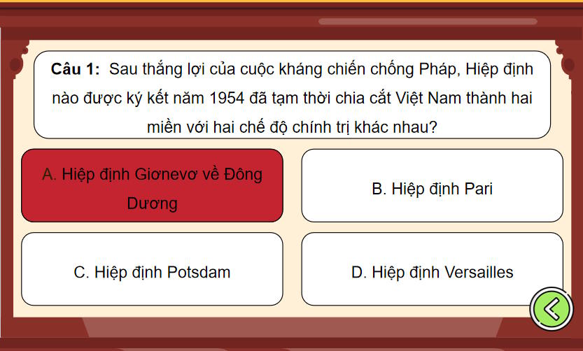 Trò chơi khởi động Lịch sử 9 Bài 16