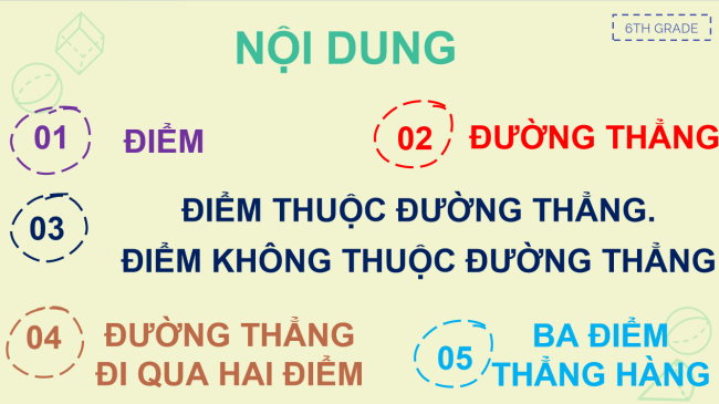 PowerPoint Toán 6 Bài 1: Điểm. Đường thẳng
