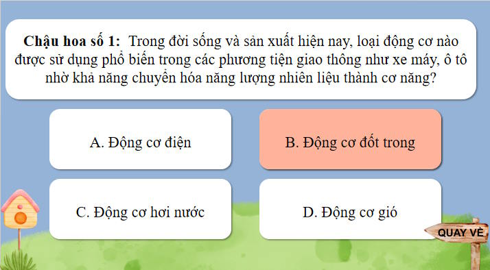 Trò chơi khởi động Công nghệ 11 Bài 17