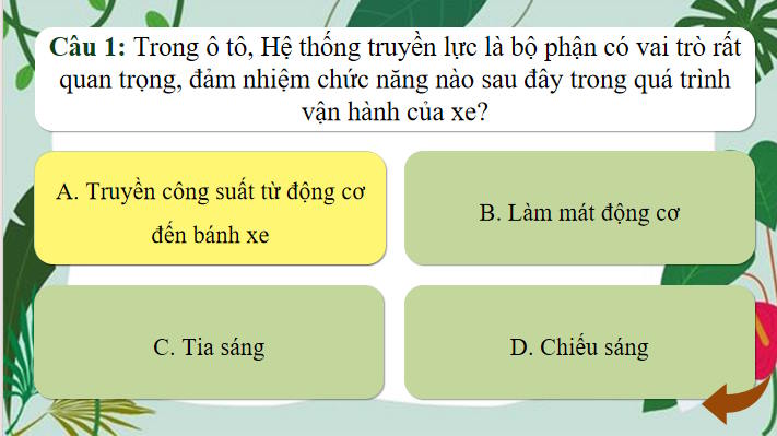 Trò chơi khởi động Công nghệ 11 Bài 22