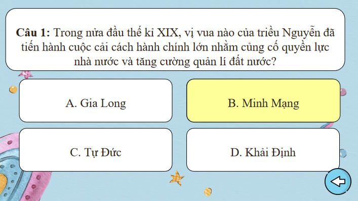 Game khởi động Lịch sử 11 Bài 11