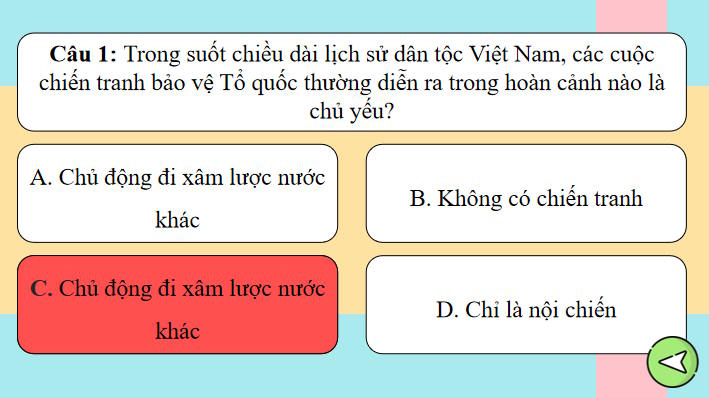 Game khởi động Lịch sử 11 Bài 7