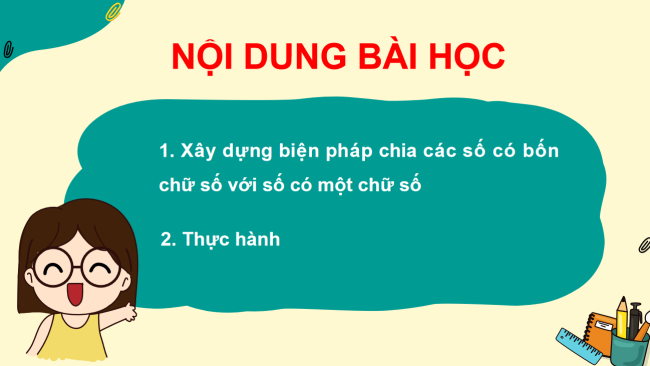 PowerPoint Toán 3: Chia số có bốn chữ số cho số có một chữ số