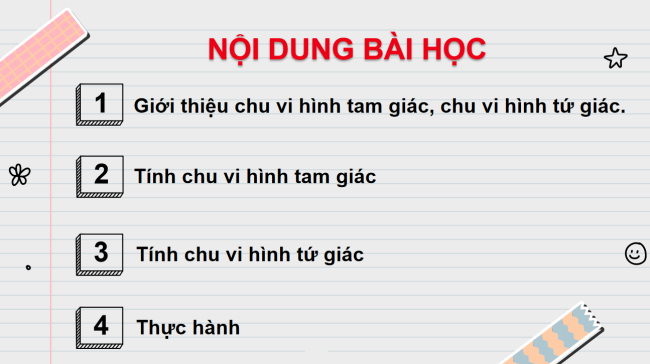 PowerPoint Toán 3: Chu vi hình tam giác, chu vi hình tứ giác