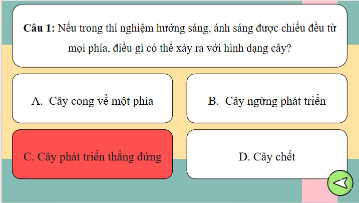 Trò chơi khởi động Sinh học 11 Bài 16