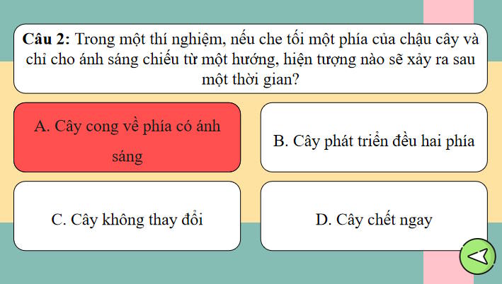 Trò chơi khởi động Sinh học 11 Bài 16