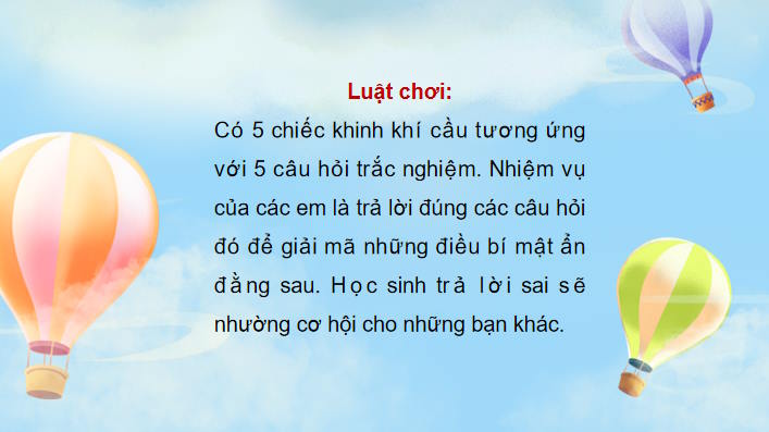 Trò chơi khởi động Sinh học 11 Bài 17