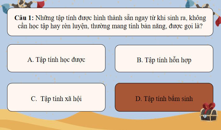 Trò chơi khởi động Sinh học 11 Bài 18