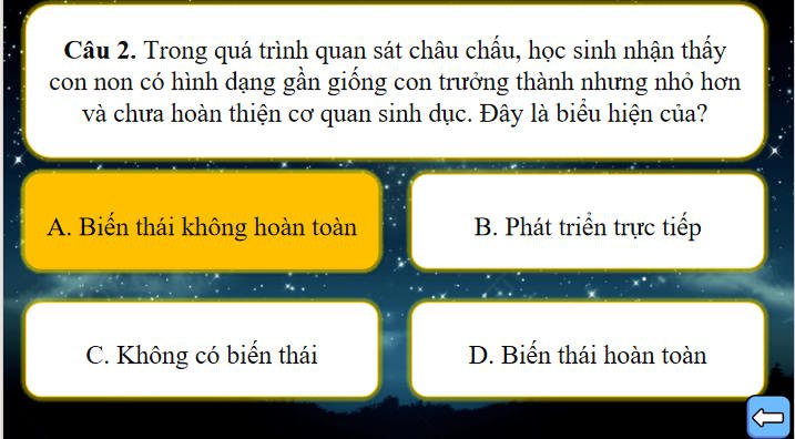 Trò chơi khởi động Sinh học 11 Bài 23