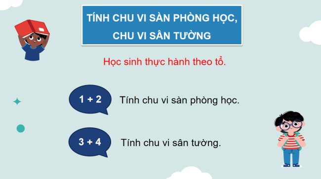 PowerPoint Toán 3: Tính chu vi sàn phòng học, chu vi sân trường