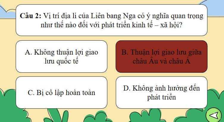 Game khởi động Địa lí 11 Bài 20