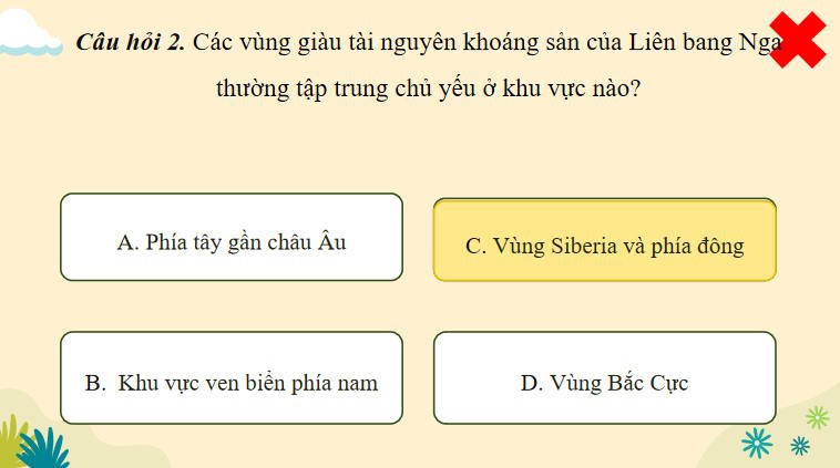 Game khởi động Địa lí 11 Bài 22