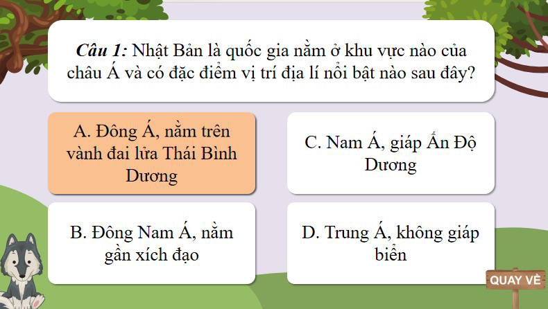 Game khởi động Địa lí 11 Bài 23