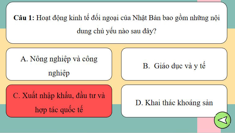 Game khởi động Địa lí 11 Bài 25