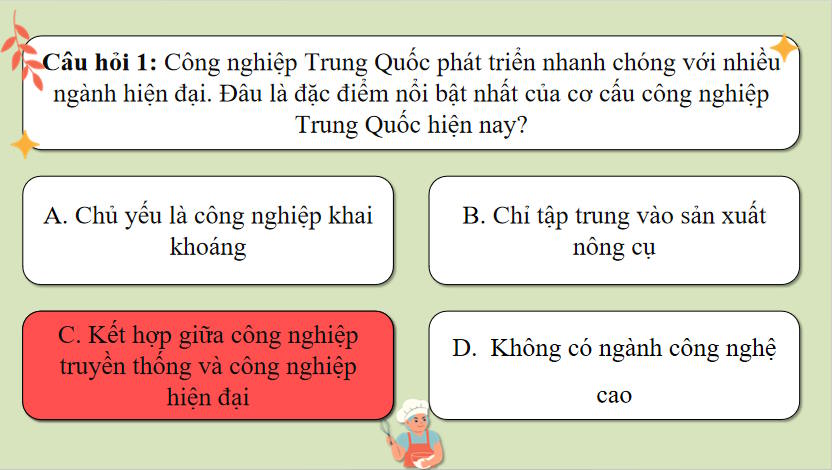 Game khởi động Địa lí 11 Bài 27