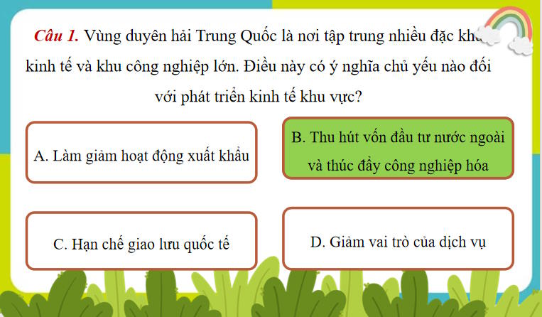 Game khởi động Địa lí 11 Bài 28