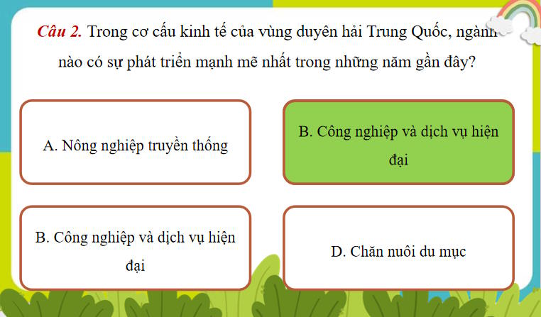Game khởi động Địa lí 11 Bài 28