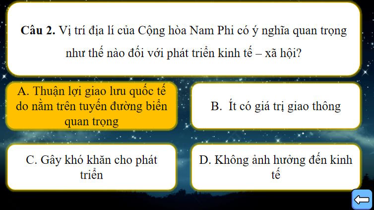 Game khởi động Địa lí 11 Bài 30