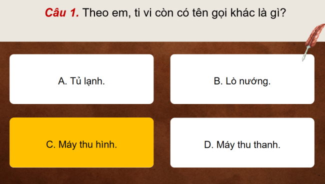 Game khởi động Công nghệ 3 Bài 5: Sử dụng máy thu hình