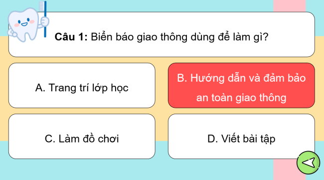 Game khởi động Công nghệ 3 Bài 9: Làm biển báo giao thông