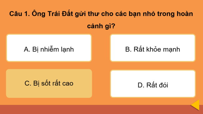 Game khởi động Tiếng Việt 3 Bài 27: Thư của ông Trái Đất gửi các bạn nhỏ