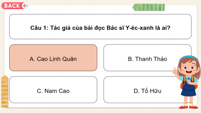 Game khởi động Tiếng Việt 3 Bài 29: Bác sĩ Y-éc-xanh