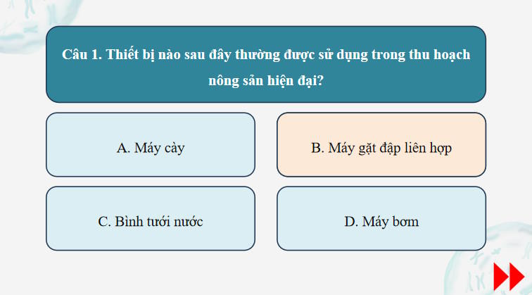 Trò chơi khởi động Công nghệ Trồng trọt 10 Bài 20