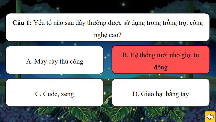 Trò chơi khởi động Công nghệ Trồng trọt 10 Bài 23