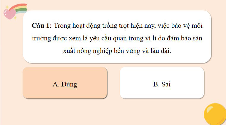 Trò chơi khởi động Công nghệ Trồng trọt 10 Bài 26
