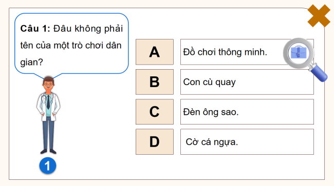 Game khởi động Công nghệ 4 Bài 10: Đồ chơi dân gian