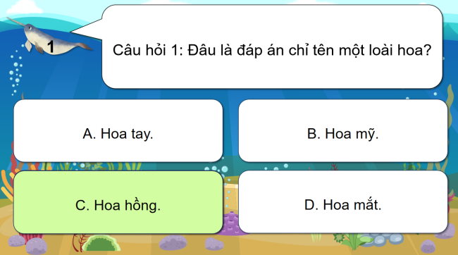 Game khởi động Công nghệ 4 Bài 2: Một số loại hoa, cây cảnh phổ biến
