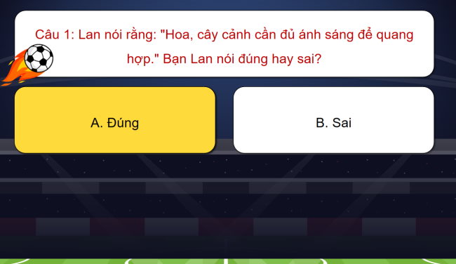 Game khởi động Công nghệ 4 Bài 6: Chăm sóc hoa, cây cảnh trong chậu