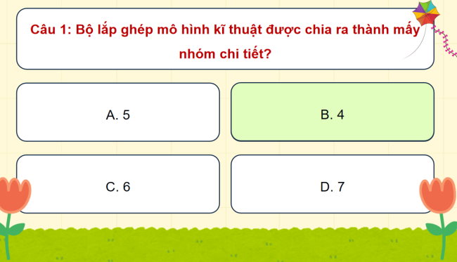Game khởi động Công nghệ 4 Bài 7: Giới thiệu bộ lắp ghép mô hình kĩ thuật