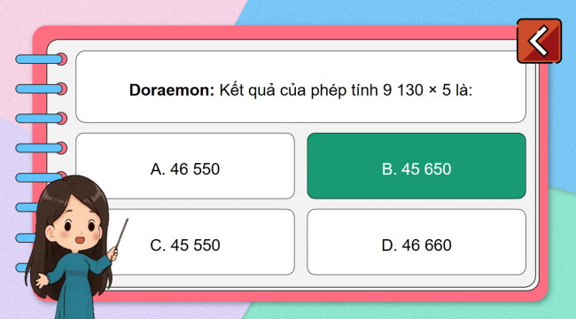 Game khởi động Toán 3 Bài 78: Ôn tập phép nhân, phép chia trong phạm vi 100000