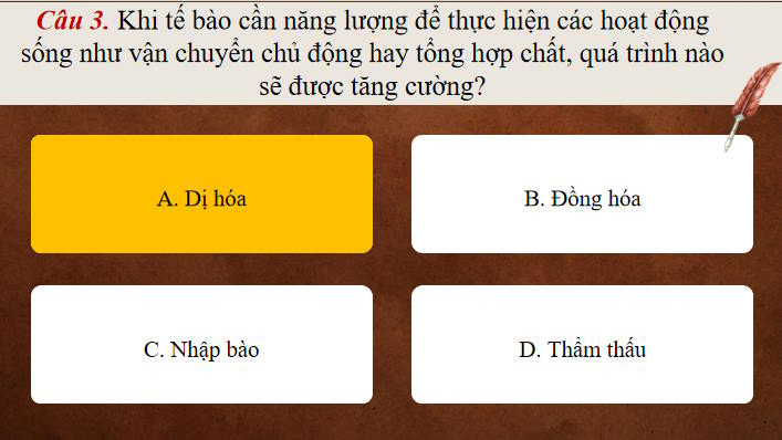 Game khởi động Sinh học 10 Bài 14