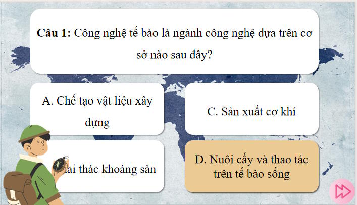 Game khởi động Sinh học 10 Bài 19